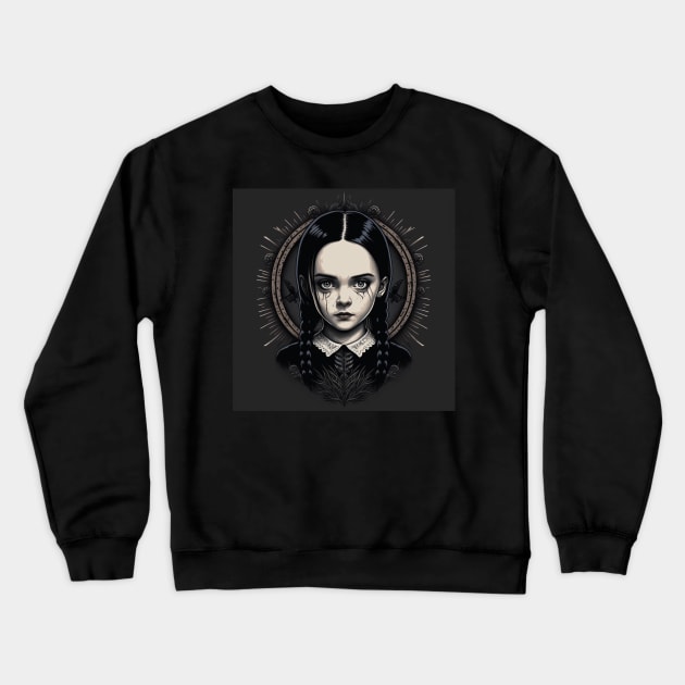 ADDAMS Family, Wednesday-inspired design, Crewneck Sweatshirt by Buff Geeks Art